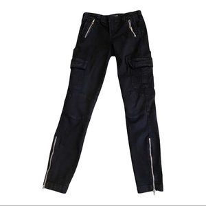 Black J Brand Cargo Moto Skinny Mid Rise Pants - size 26